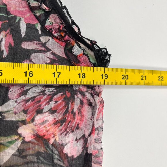 $365 NWOT Johnny Was Jade Silk Juliette Ruffle Tiered Floral Mini Dress Size S - Picture 11 of 13